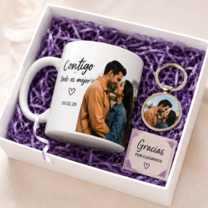 Taza + llavero